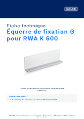 Équerre de fixation G pour RWA K 600 Fiche technique FR