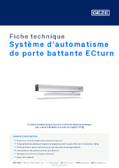 Système d'automatisme de porte battante ECturn Fiche technique FR
