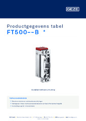 FT500--B  * Productgegevens tabel NL