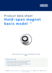 Hold-open magnet basic model  * Product data sheet EN