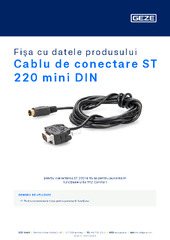 Cablu de conectare ST 220 mini DIN Fișa cu datele produsului RO