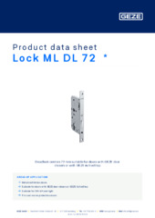 Lock ML DL 72  * Product data sheet EN