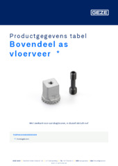 Bovendeel as vloerveer  * Productgegevens tabel NL