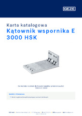 Kątownik wspornika E 3000 HSK Karta katalogowa PL