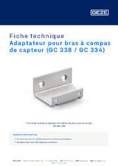 Adaptateur pour bras à compas de capteur (GC 338 / GC 334) Fiche technique FR