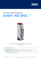 A4001-KB 2POL  * Fiche technique FR