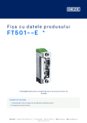 FT501--E  * Fișa cu datele produsului RO