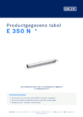 E 350 N  * Productgegevens tabel NL