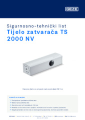 Tijelo zatvarača TS 2000 NV Sigurnosno-tehnički list HR