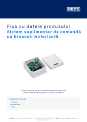 Sistem suplimentar de comandă cu broască motorizată Fișa cu datele produsului RO