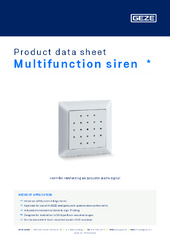 Multifunction siren  * Product data sheet EN