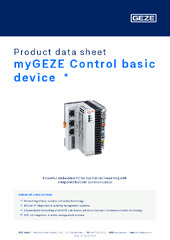 myGEZE Control basic device  * Product data sheet EN