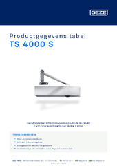 TS 4000 S Productgegevens tabel NL