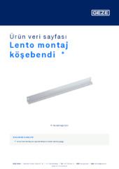 Lento montaj köşebendi  * Ürün veri sayfası TR