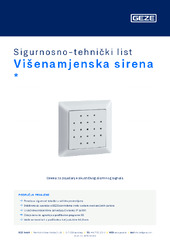 Višenamjenska sirena Sigurnosno-tehnički list HR