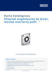 Chwytak magnetyczny do drzwi, montaż naścienny podt.  * Karta katalogowa PL