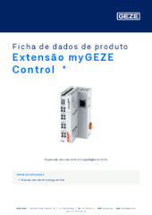 Extensão myGEZE Control  * Ficha de dados de produto PT