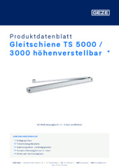 Gleitschiene TS 5000 / 3000 höhenverstellbar  * Produktdatenblatt DE