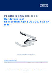 Handgreep met hoekoverbrenging OL 320, slag 54 mm  * Productgegevens tabel NL