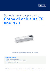 Corpo di chiusura TS 550 NV F Scheda tecnica prodotto IT