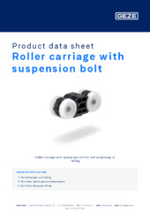 Roller carriage with suspension bolt Product data sheet EN