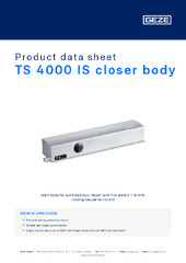 TS 4000 IS closer body Product data sheet EN
