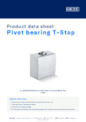 Pivot bearing T-Stop Product data sheet EN