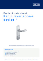 Panic lever access device  * Product data sheet EN