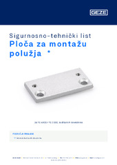 Ploča za montažu polužja  * Sigurnosno-tehnički list HR