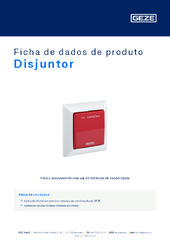Disjuntor Ficha de dados de produto PT