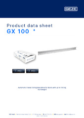 GX 100  * Product data sheet EN