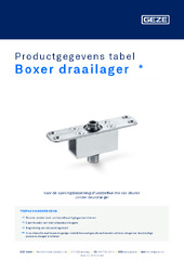 Boxer draailager Productgegevens tabel NL