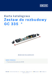 Zestaw do rozbudowy GC 335  * Karta katalogowa PL