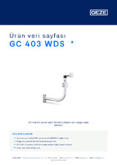 GC 403 WDS  * Ürün veri sayfası TR