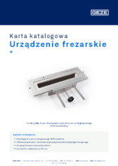 Urządzenie frezarskie  * Karta katalogowa PL