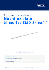 Mounting plate Slimdrive EMD 2-leaf  * Product data sheet EN