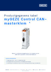 myGEZE Control CAN-masterklem  * Productgegevens tabel NL
