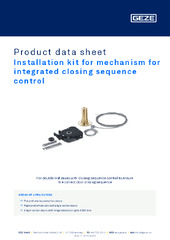 Installation kit for mechanism for integrated closing sequence control Product data sheet EN