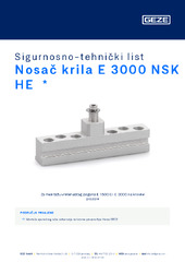 Nosač krila E 3000 NSK HE  * Sigurnosno-tehnički list HR