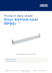 Door bottom seal RP8Si  * Product data sheet EN