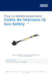 Cablu de îmbinare IQ box Safety  * Fișa cu datele produsului RO