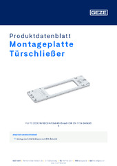 Montageplatte Türschließer Produktdatenblatt DE