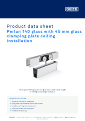 Perlan 140 glass with 45 mm glass clamping plate ceiling installation Product data sheet EN