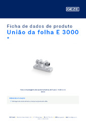 União da folha E 3000  * Ficha de dados de produto PT