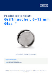 Griffmuschel, 8-12 mm Glas  * Produktdatenblatt DE