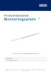 Monteringsplate  * Produktdatablad NB