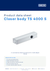 Closer body TS 4000 S Product data sheet EN