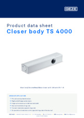 Closer body TS 4000 Product data sheet EN