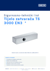 Tijelo zatvarača TS 3000 EN3  * Sigurnosno-tehnički list HR