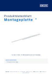 Montageplatte  * Produktdatenblatt DE